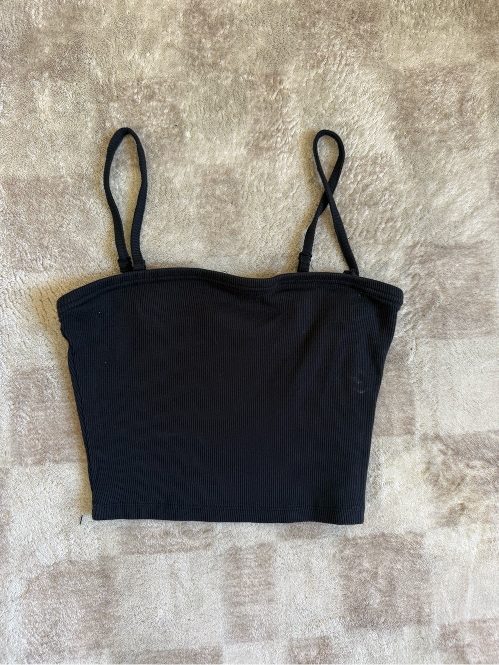 Vans Black Ribbed Spaghetti Strap Crop Tank Top